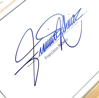 Assinatura de Francisco Pinto em tinta azul